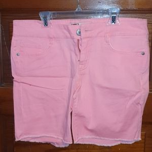 Peach/Pink Cut-Off Shorts